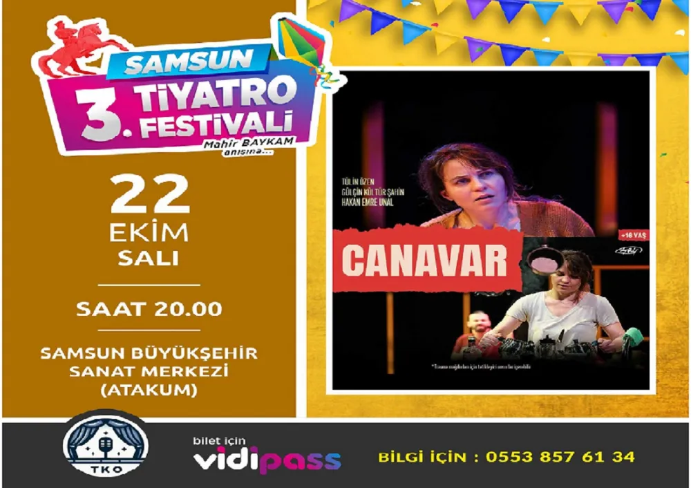   Tülin Özen,  ”Canavar”  adlı oyunuyla Samsun’da seyircisiyle buluşmaya geliyor!