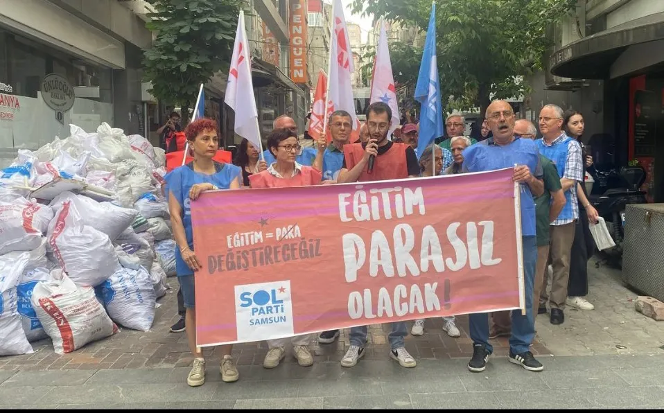 Samsun SOL Parti SOL genç sözcüsü Ali Altıntaş; “Okullar ticarethane olamaz değiştireceğiz, eğitim parasız olacak!” 